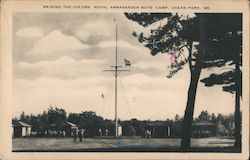 Raising the Colors, Royal Ambassador Boys' Camp Ocean Park, ME Postcard Postcard Postcard