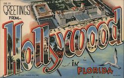 Greetings from Hollywood in Florida Postcard