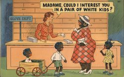 MADAME COULD I INTEREST YOU IN A PAIR OF WHITE KIDS? Postcard