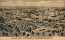 Bird's-Eye View of the Modern Pure Food Factories of Post Products Postcard
