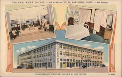 Golden West Hotel San Diego, CA Postcard Postcard Postcard