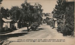Center of Lockwood Auto Court Postcard