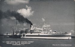 U.S. Army Hospital Ship "Chateau Thierry" arrives at Port of Embarkation Postcard