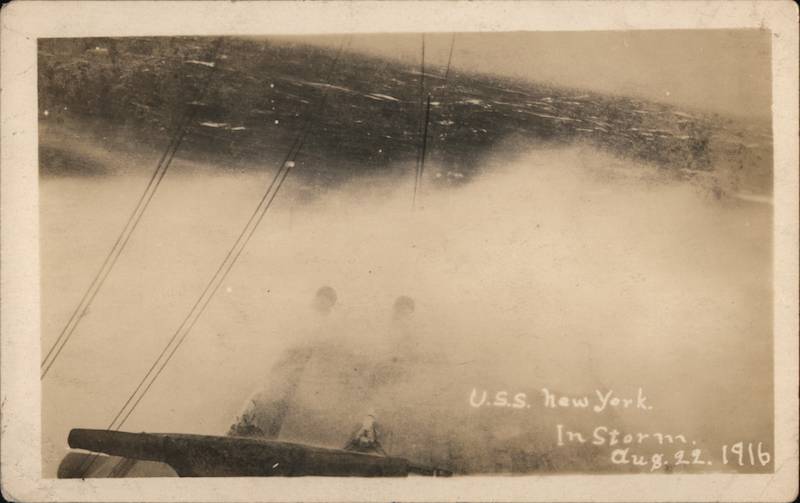 U.S.S. New York - In Storm - Aug. 22, 1916 Ships