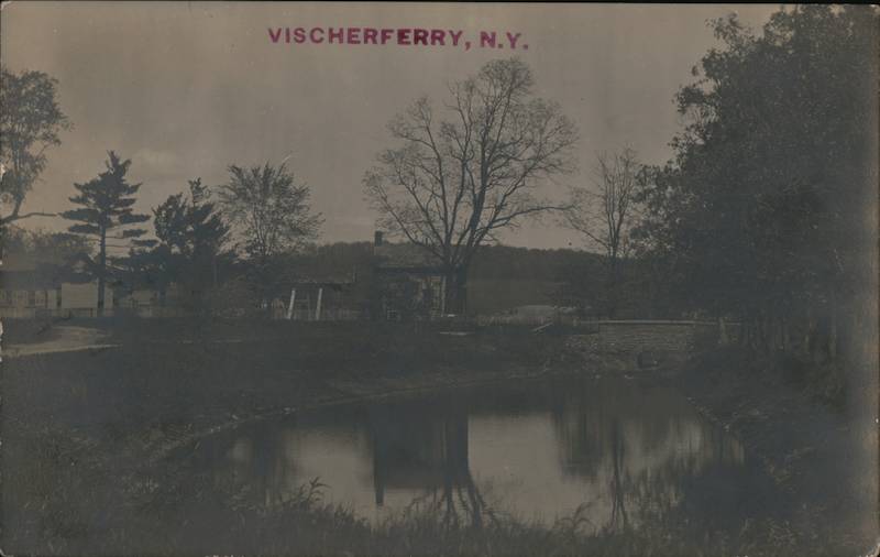 Pond, Stone Bridge, Old House Vischer Ferry New York