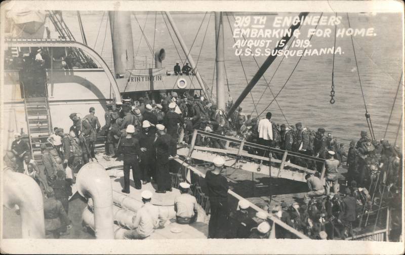 319th Engineers Embarking for Home - U.S.S. Susquehanna