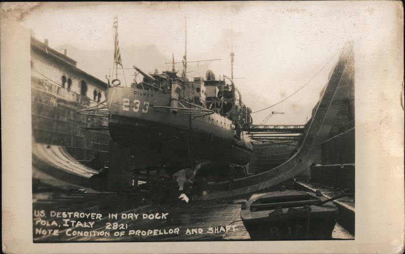 US Destroyer in Drydock Pola, Italy Ships