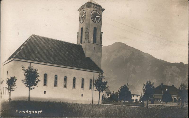 Church, Clock Tower Landquart Switzerland