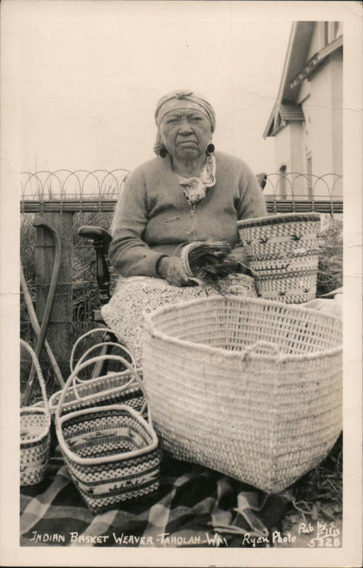 Native American Basket Weaver Taholah Washington Ellis