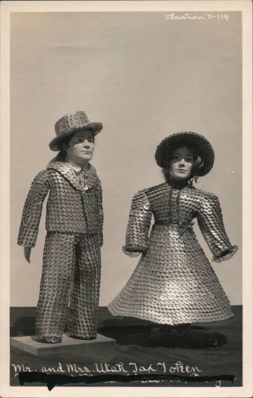 Mr & Mrs Utah Tax Token, Nettie and Alice Museum of Hobbies Beaumont California