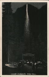 Camp Curry's Fire Fall Postcard