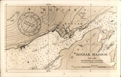 Map of Kodiak Harbor Postcard