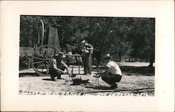 Silver Spur Ranch Inc. Cowboys Around Fire Postcard