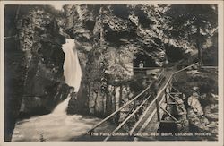 Falls in Johnson Canyon, Canadian Rockies Banff, AB Canada Alberta Postcard Postcard Postcard