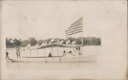 Boat with American Flag Postcard