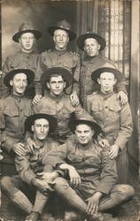 US Soldiers in Army Uniforms World War I Postcard