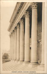 Exterior View of Widener Library at Harvard University Postcard