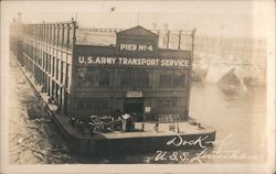 Pier #4 Dock of USS Leviathan Postcard
