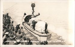 Hoisting Steamer Aboard USS Seattle Postcard