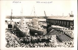 USS Norris and Wainwright Ships Launch from Dry Dock Postcard
