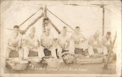 Sailors Peeling Spuds, USS New York, WWI Postcard