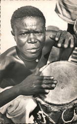 African Tom Tom Player Postcard