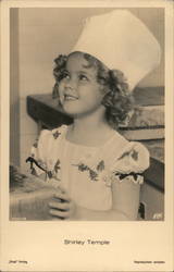 Shirley Temple wearing a Chef's Hat Actresses Verboten Postcard Postcard Postcard