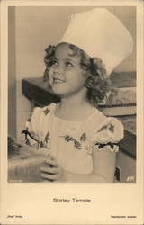 Shirley Temple wearing a Chef's Hat Postcard