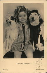 Shirley Temple with Two Dogs Actresses Fox Postcard Postcard Postcard