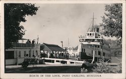 Boats in the Lock, Port Carling Postcard