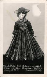 A Bead Doll on Display in Nettie & Alice's Museum of Hobbies Beaumont, CA Dolls Dupoint Photo Products Postcard Postcard Postcard