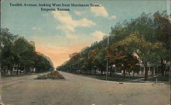 Twelfth Avenue Looking West from Merchants Street Emporia Kansas