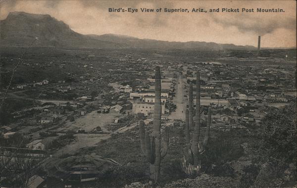 Bird's-Eye View of Superior, AZ and Picket Post Mountain Arizona