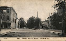 Main Cross Street Looking North Centerville, IN Postcard Postcard Postcard