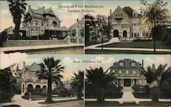 Group of Fine Residences, Garden District New Orleans, LA Postcard Postcard Postcard