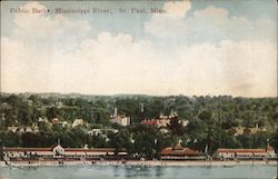 Public Baths Mississippi River Postcard