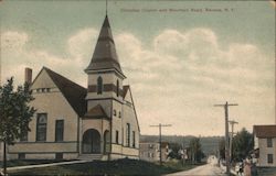 Christian Church and Mountain Road Postcard