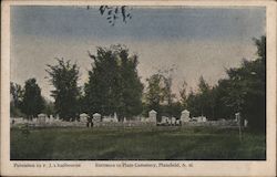 Entrance to Plain Cemetery, Plainfield, N.H. Postcard