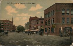 Main St., Looking West Postcard