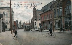 River Street, Manistee, Mich. Michigan Postcard Postcard Postcard