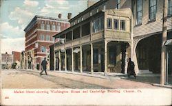 Market Street Showing Washington House and Cambridge Building Chester, PA Postcard Postcard Postcard