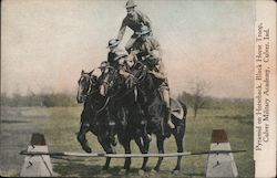 Pyramid on Horseback, Black Horse Troop, Culver Military Academy Indiana Postcard Postcard Postcard