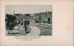 Ponce de Leon Celebration, Spanish and Indian Forces Leaving the Fort St. Augustine, FL Postcard Postcard Postcard