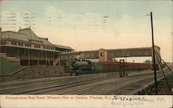 Western Flier at Station, Pennsylvania Railroad Trenton, NJ Postcard Postcard Postcard