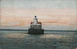 Penfield Reef Light, Long Island Sound Bridgeport, CT Postcard Postcard Postcard