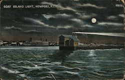 Goat Island Light Newport, RI Postcard Postcard Postcard