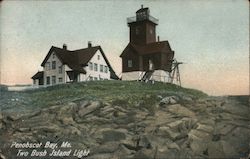 Two Bush Island Light Penobscot, ME Postcard Postcard Postcard