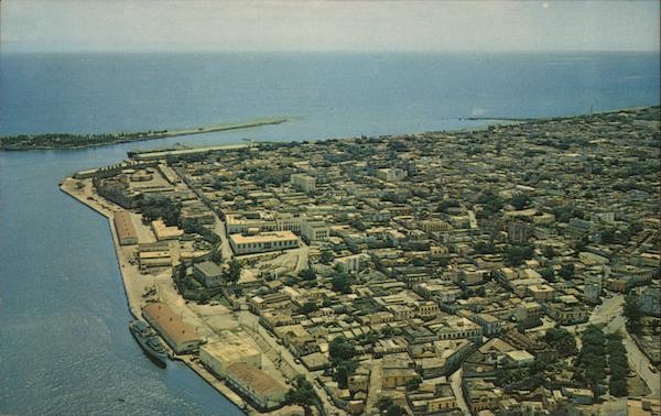 Aerial View of Pier and Harbor Santo Domingo Dominican Republic