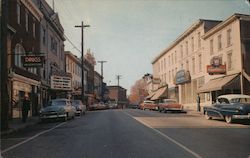 Main Business Section Main Street Looking West Postcard