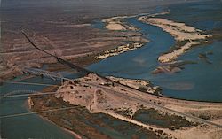 Colorado River at California - Arizona line looking towards Needles Postcard